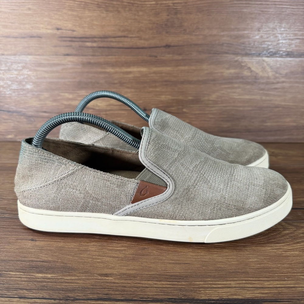 OKUKAI‎ PEHUEA LEATHER Snakeskin Flats Loafers Slip-On Shoes Women’s Size 10